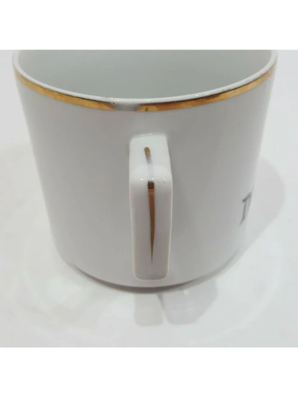 Vintage Disneyland Coffee Tea Cup Mug White Black Gold Trim Walt Disney World